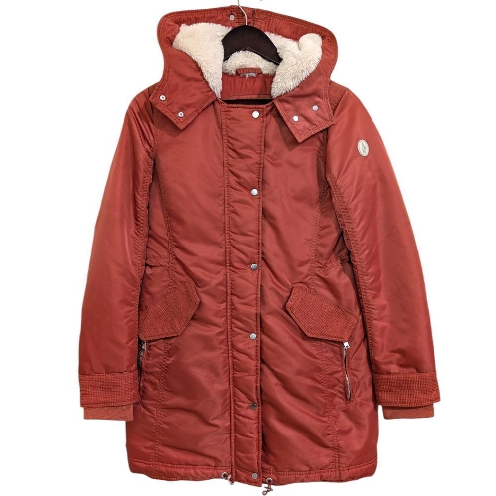 Abercrombie & Fitch Rust Hooded Winter Coat Parka - Water & Wind Resistant -Sz S